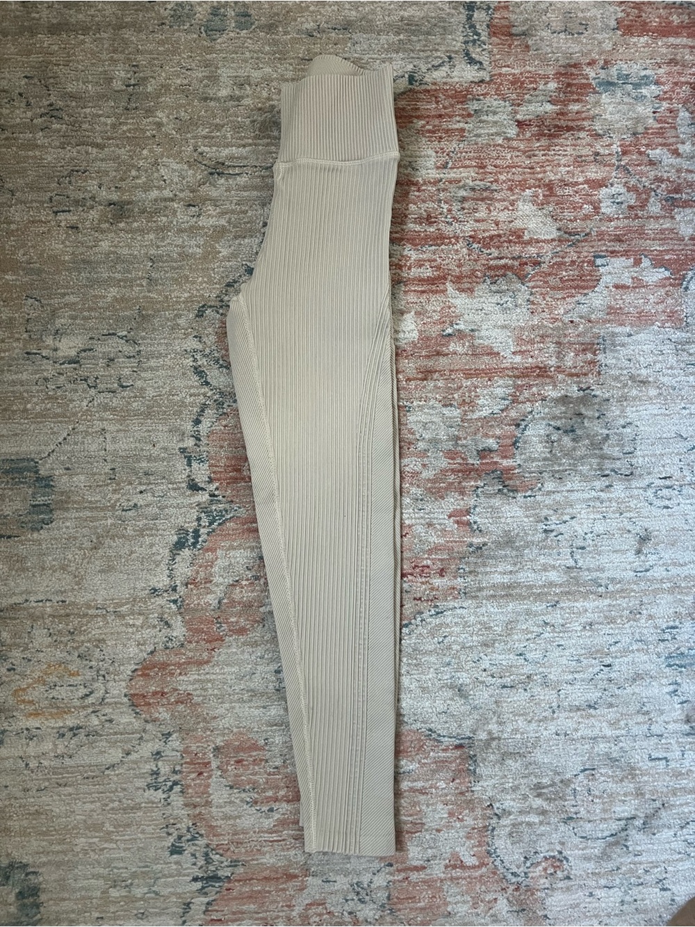 Aerie Ribbed High-Waist Leggings in Cream